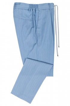 Pantaloni slim belu in dungi