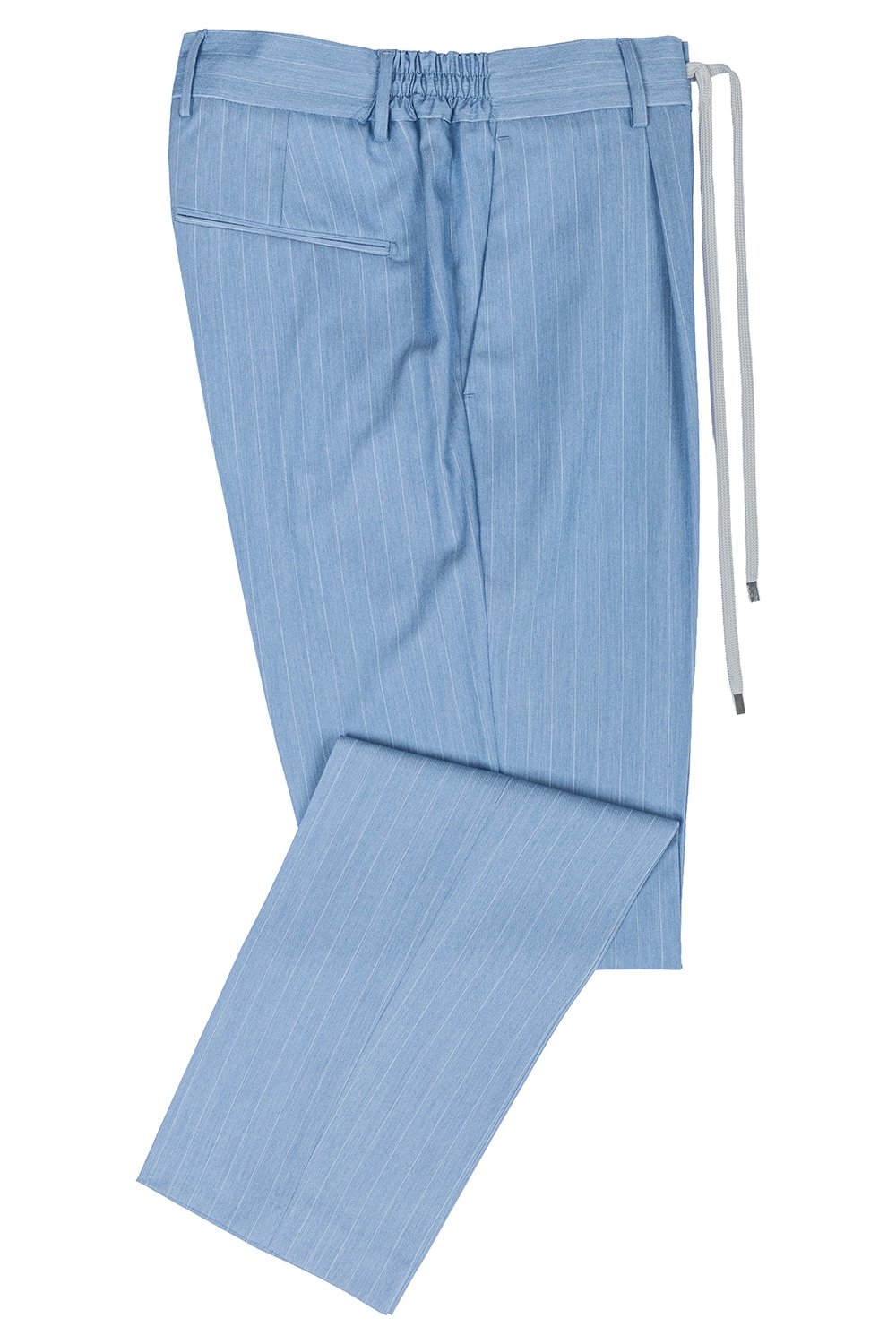 Pantaloni slim belu in dungi 0