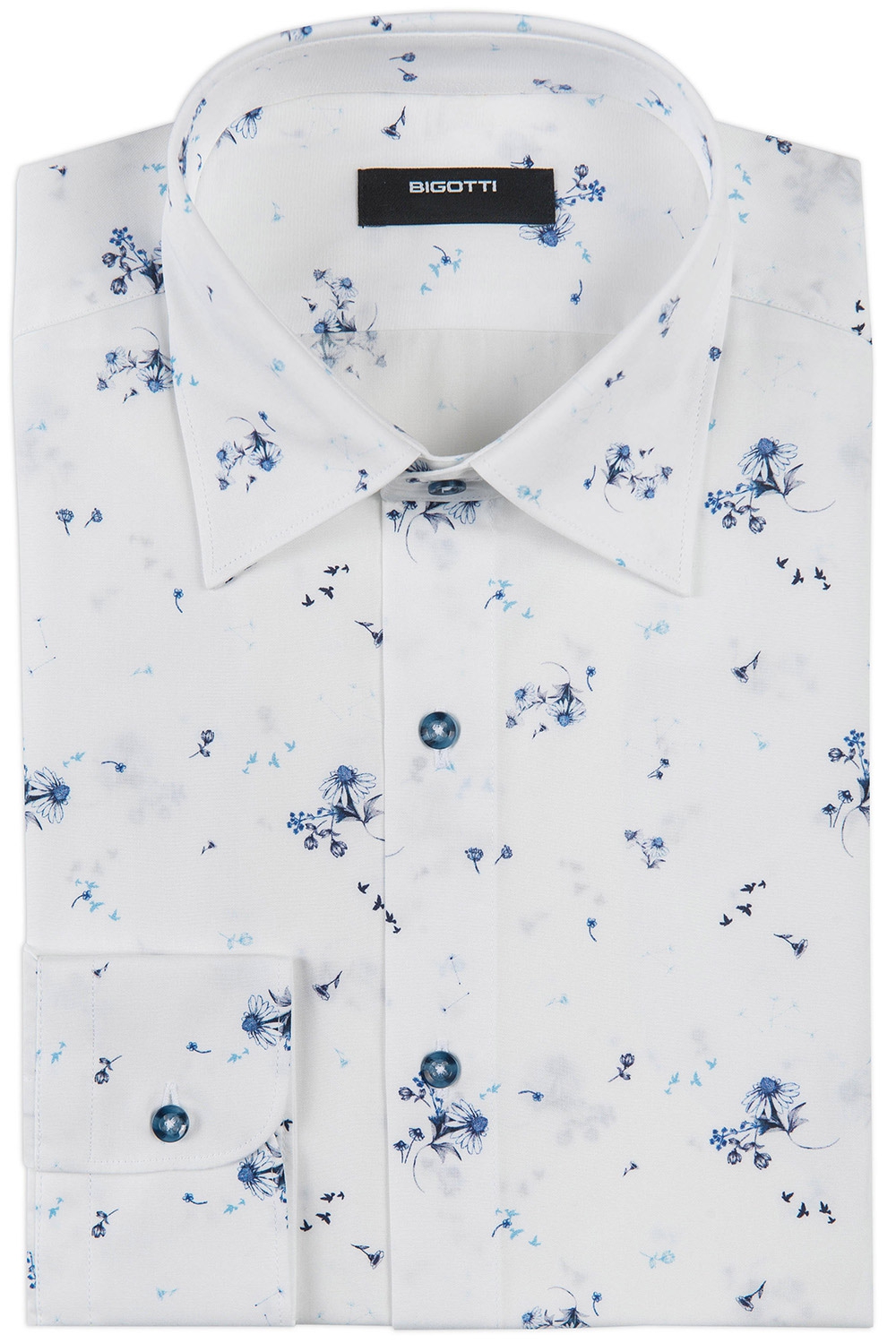 Camasa slim alba print floral 0