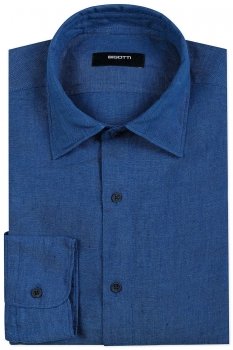 Slim body blue plain shirt