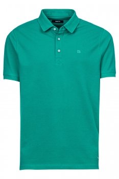 Tricou polo slim verde uni