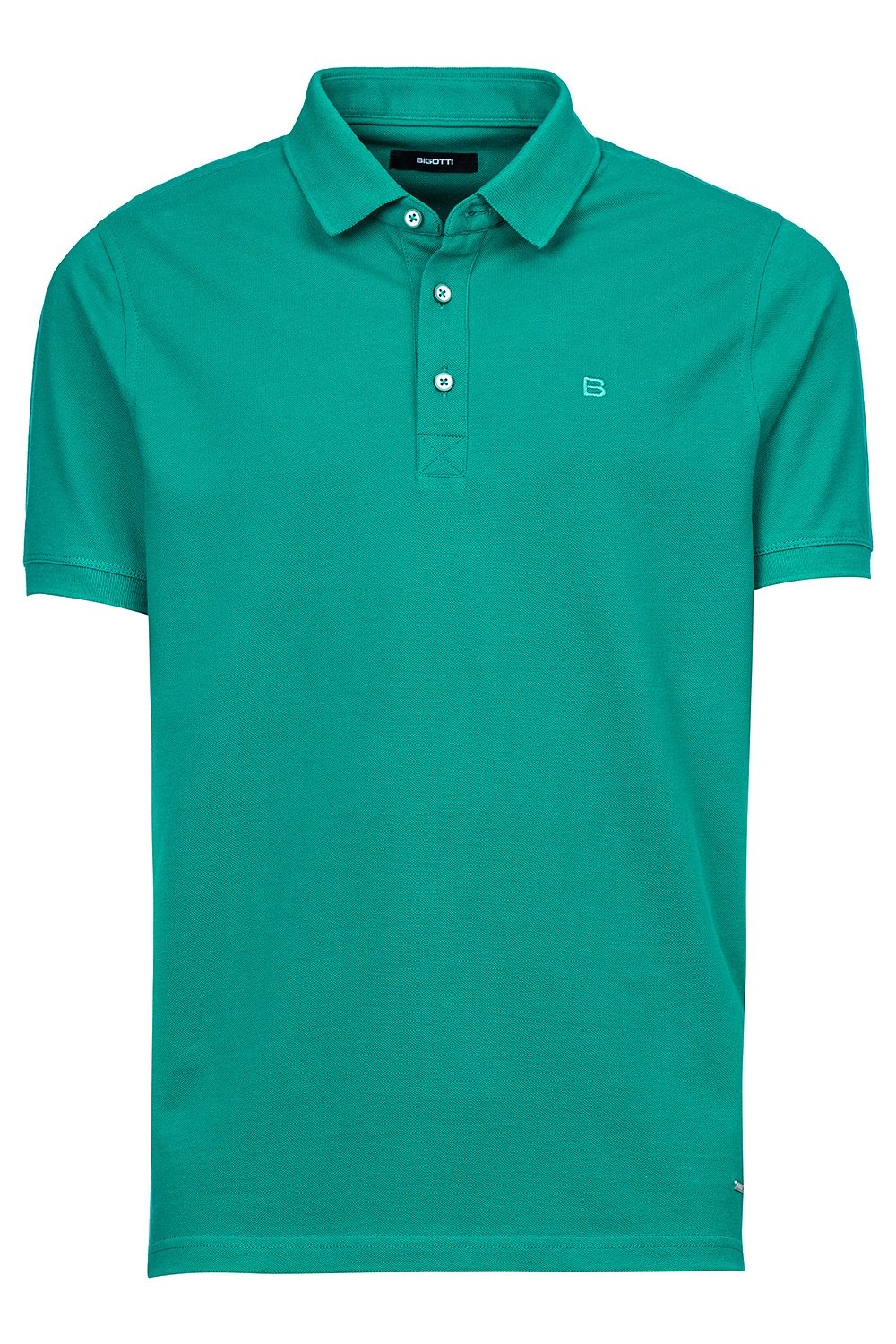 Tricou polo slim verde uni 0