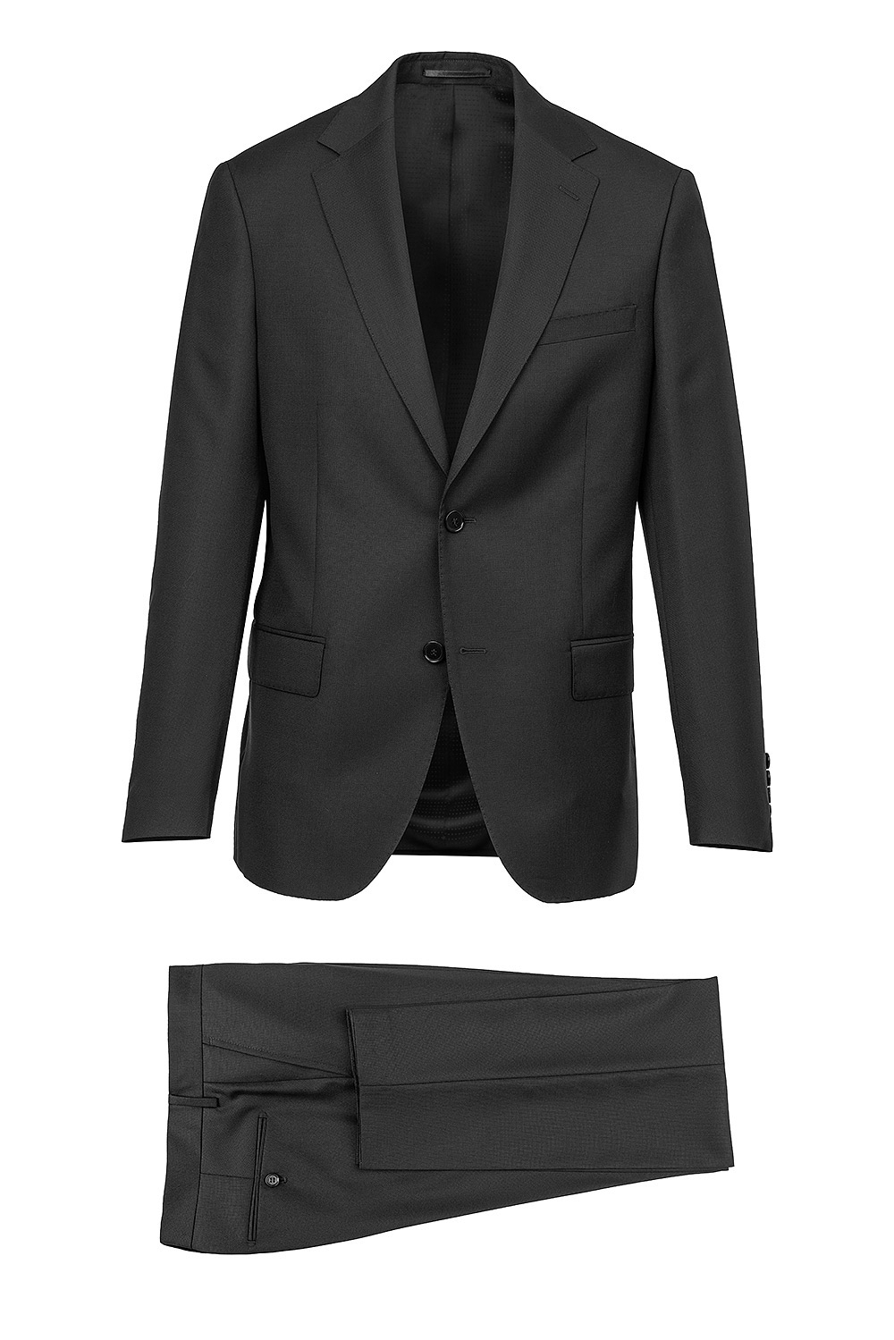 Slim body black structured suit 1