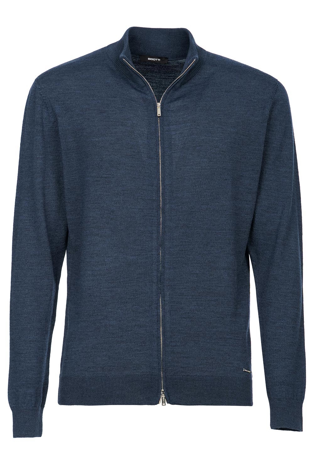 Pulover slim bleumarin cu fermoar 0