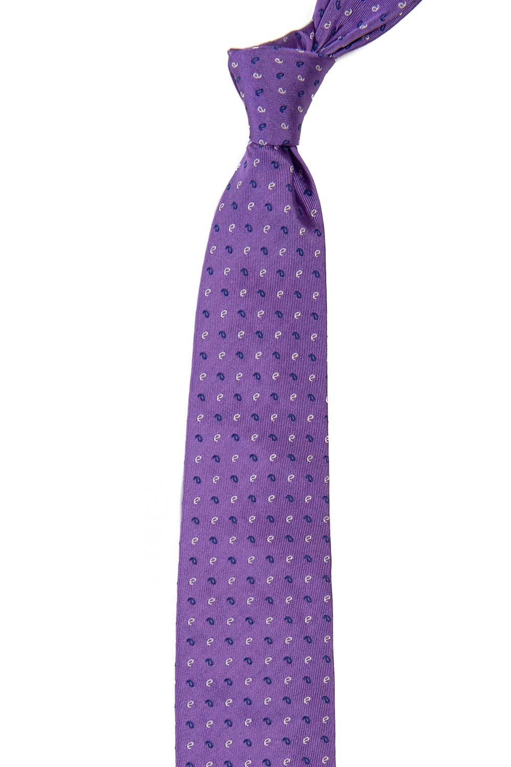 Cravata matase tesuta violet print floral 1