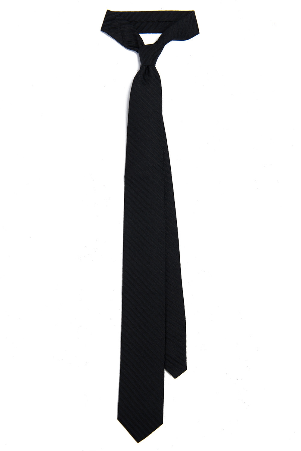Cravata din matase cu bumbac negru uni 0