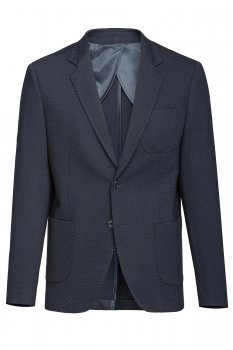 Slim body navy geometric blazer