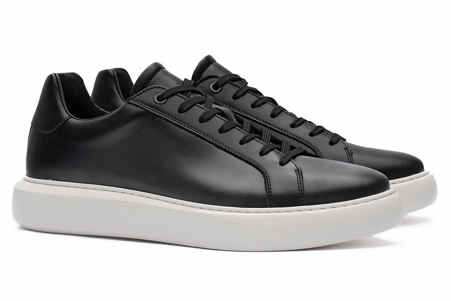 Sneakers negri piele naturala 0