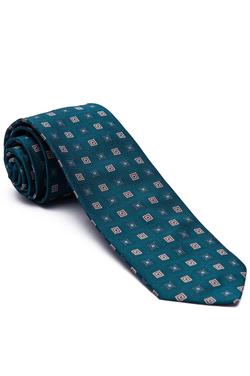Cravata Poliester tesut Albastra print Geometric 0