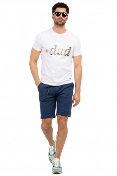 Pantaloni scurti slim bleumarin uni