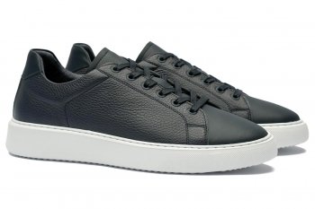 Navy 100% matte leather shoes