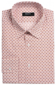 Slim body white floral shirt