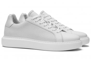 Sneakers albi piele naturala