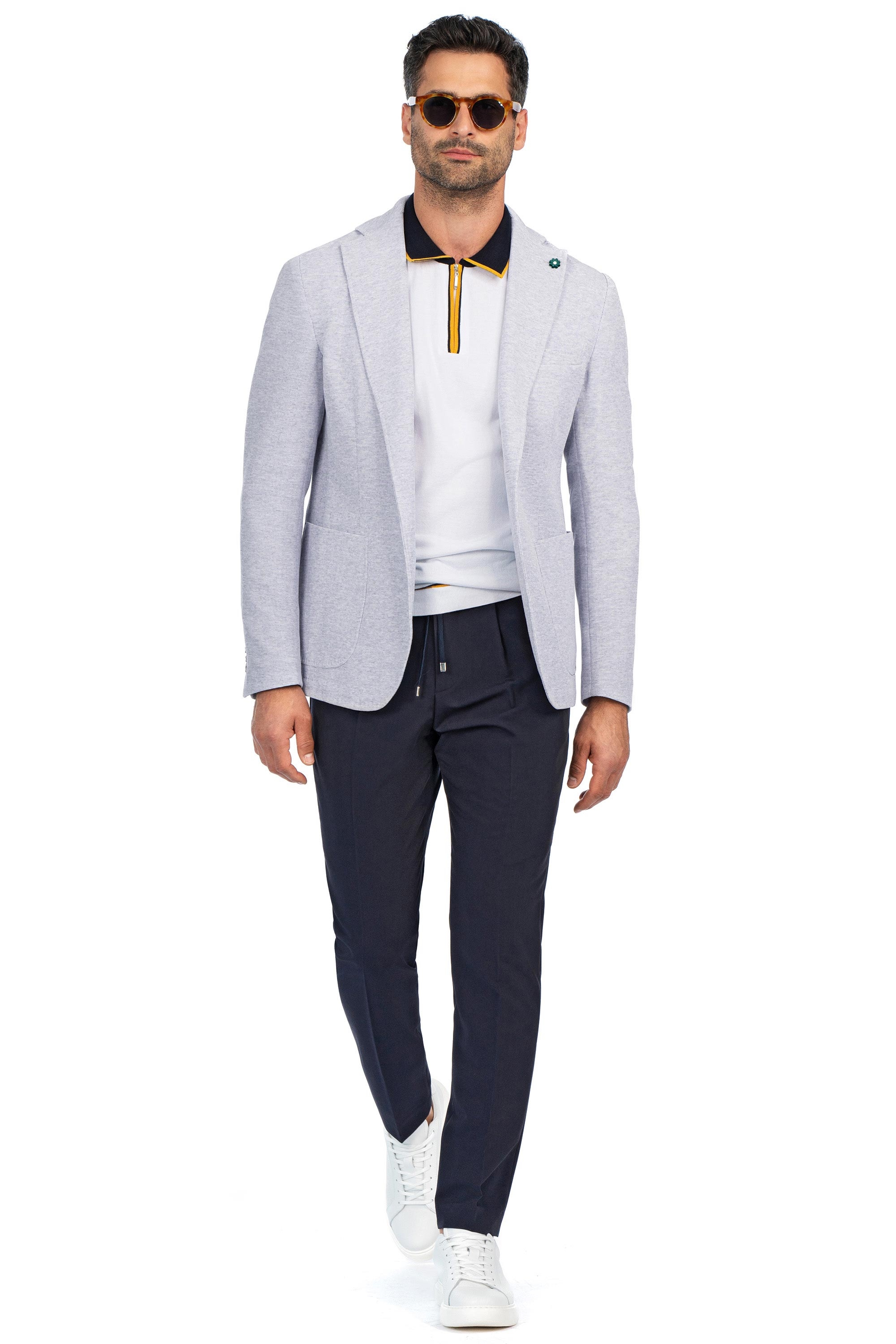 Pantaloni slim bleumarin uni 0