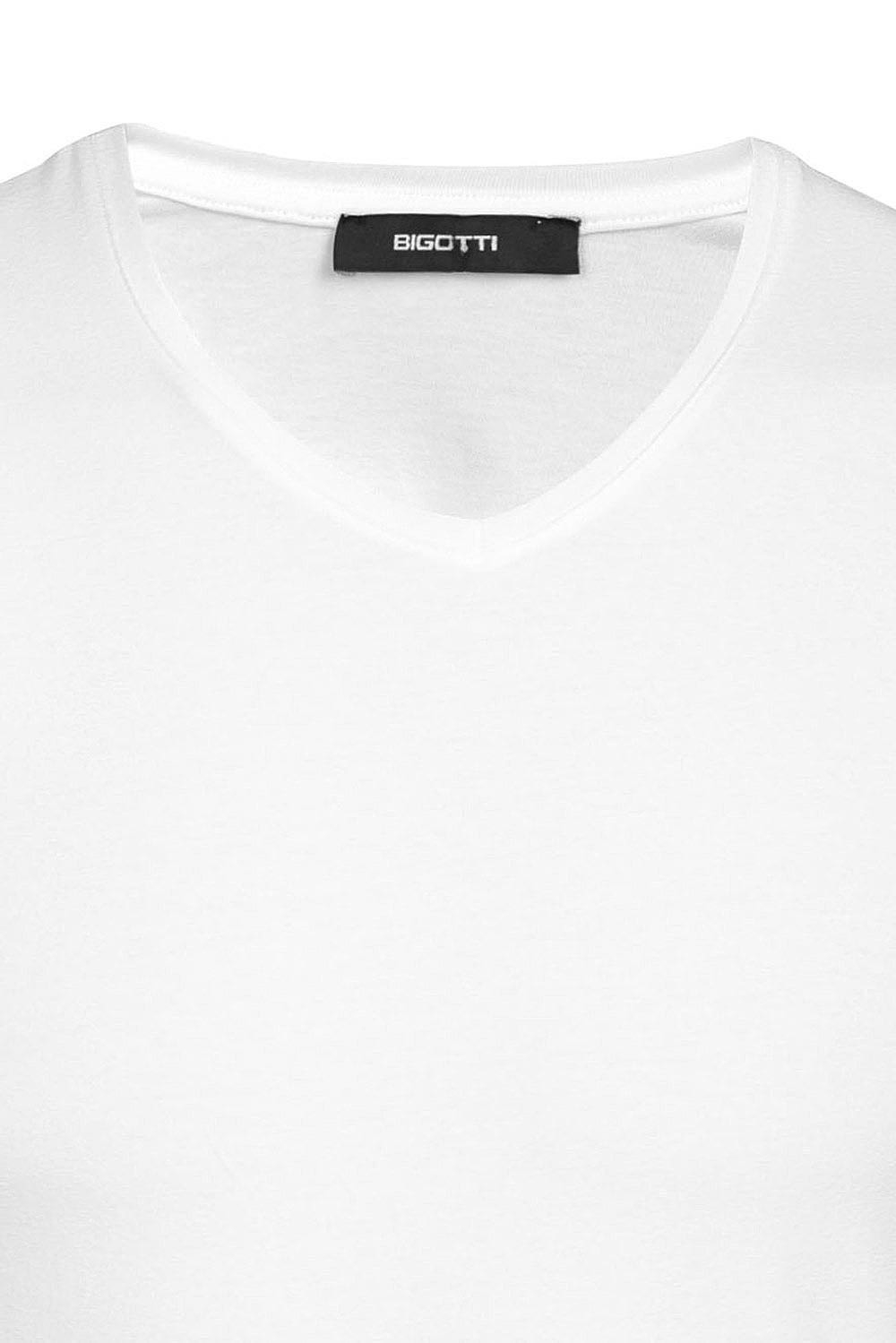 Tricou slim alb uni 1