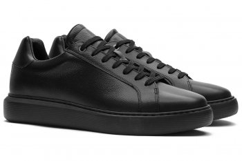 Black genuine leather shoes