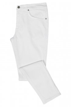 Pantaloni  slim albi uni