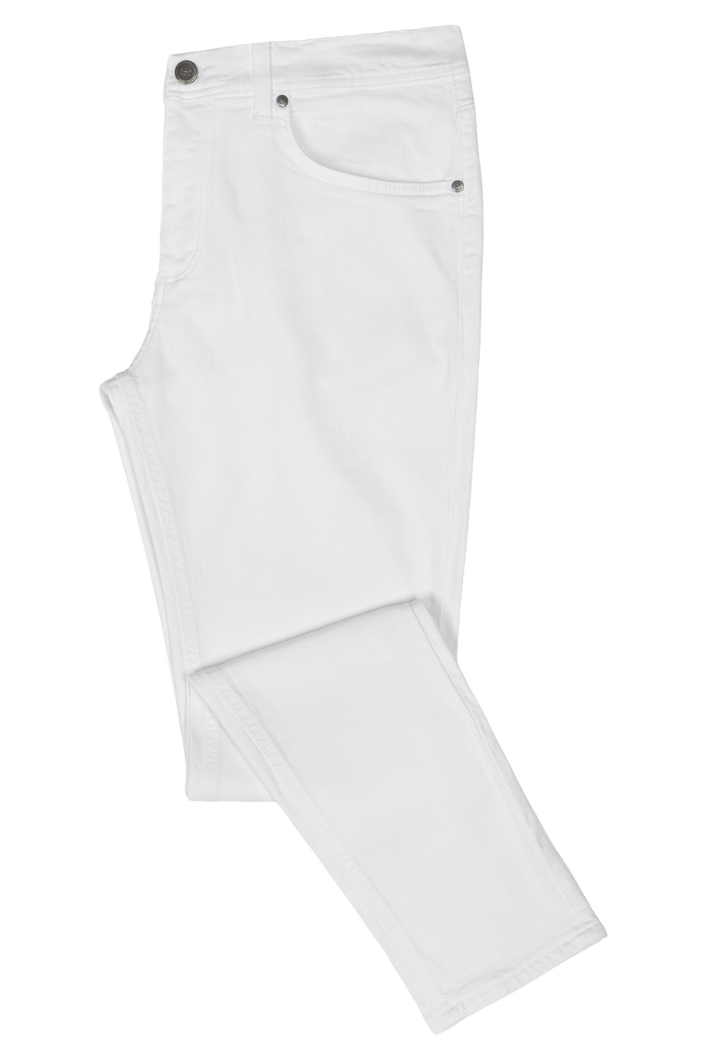 Pantaloni  slim albi uni 0
