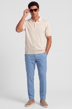 Pantaloni slim bleu uni