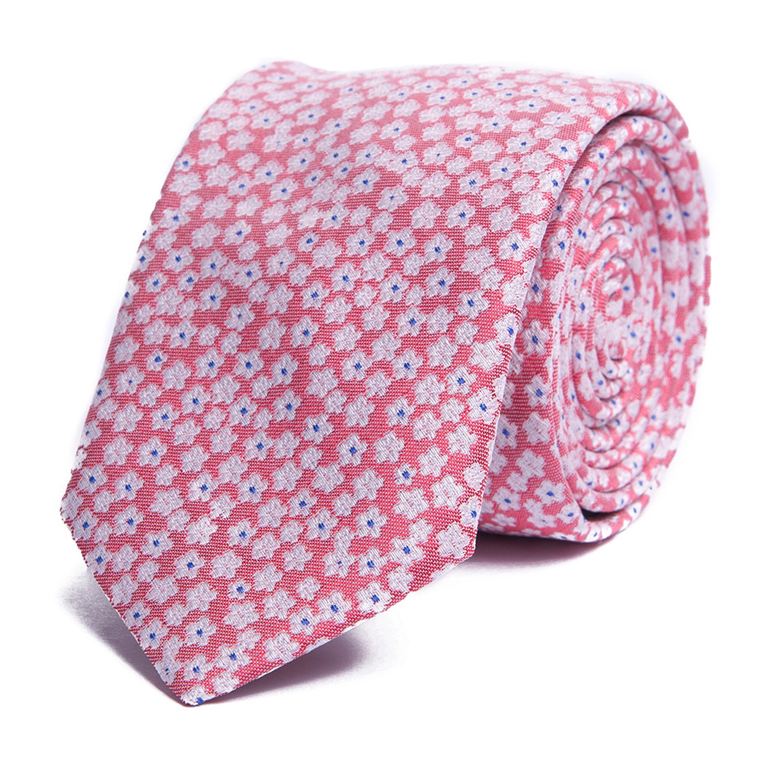 Cravata roz print floral 3