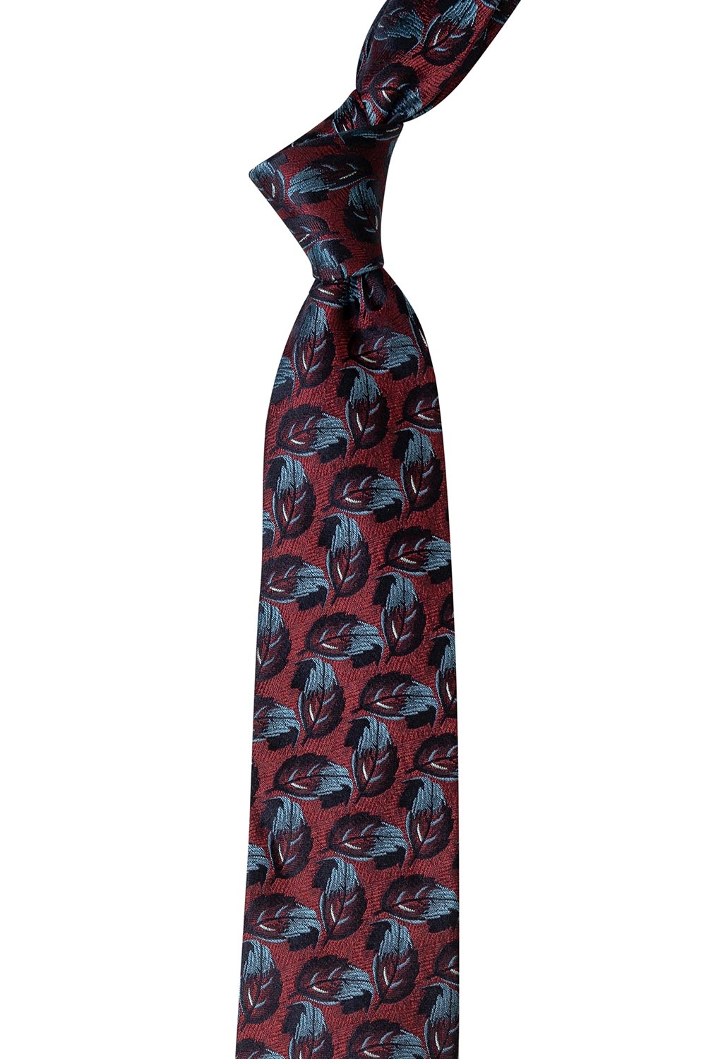 Cravata matase tesuta bleumarin floral 1