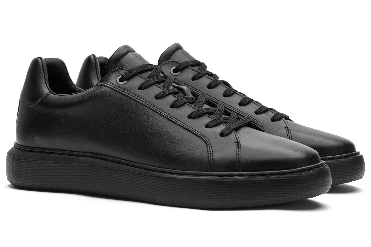 Black genuine leather shoes 0