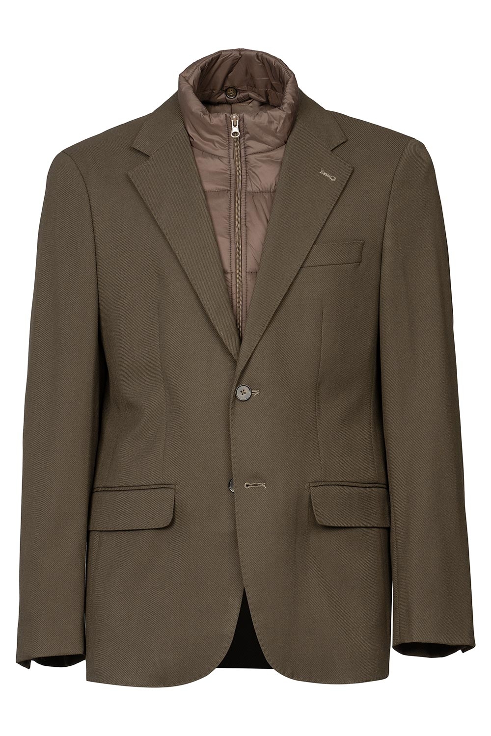 Slim body brown plain blazer 0