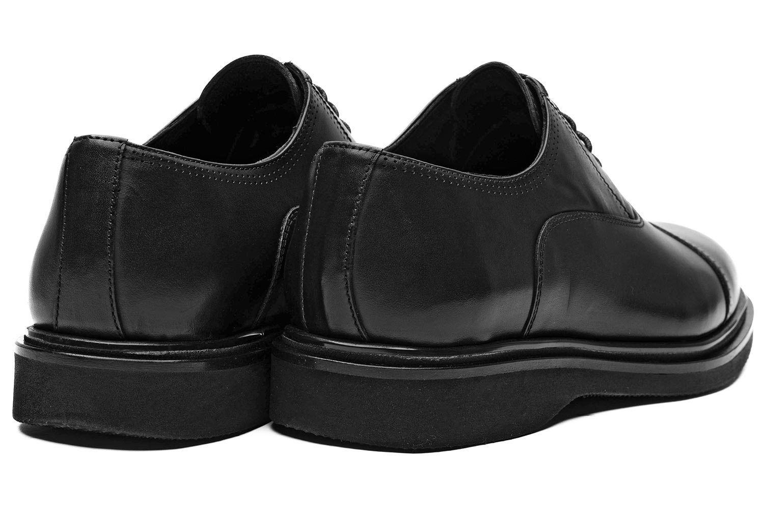 Black genuine leather shoes 2