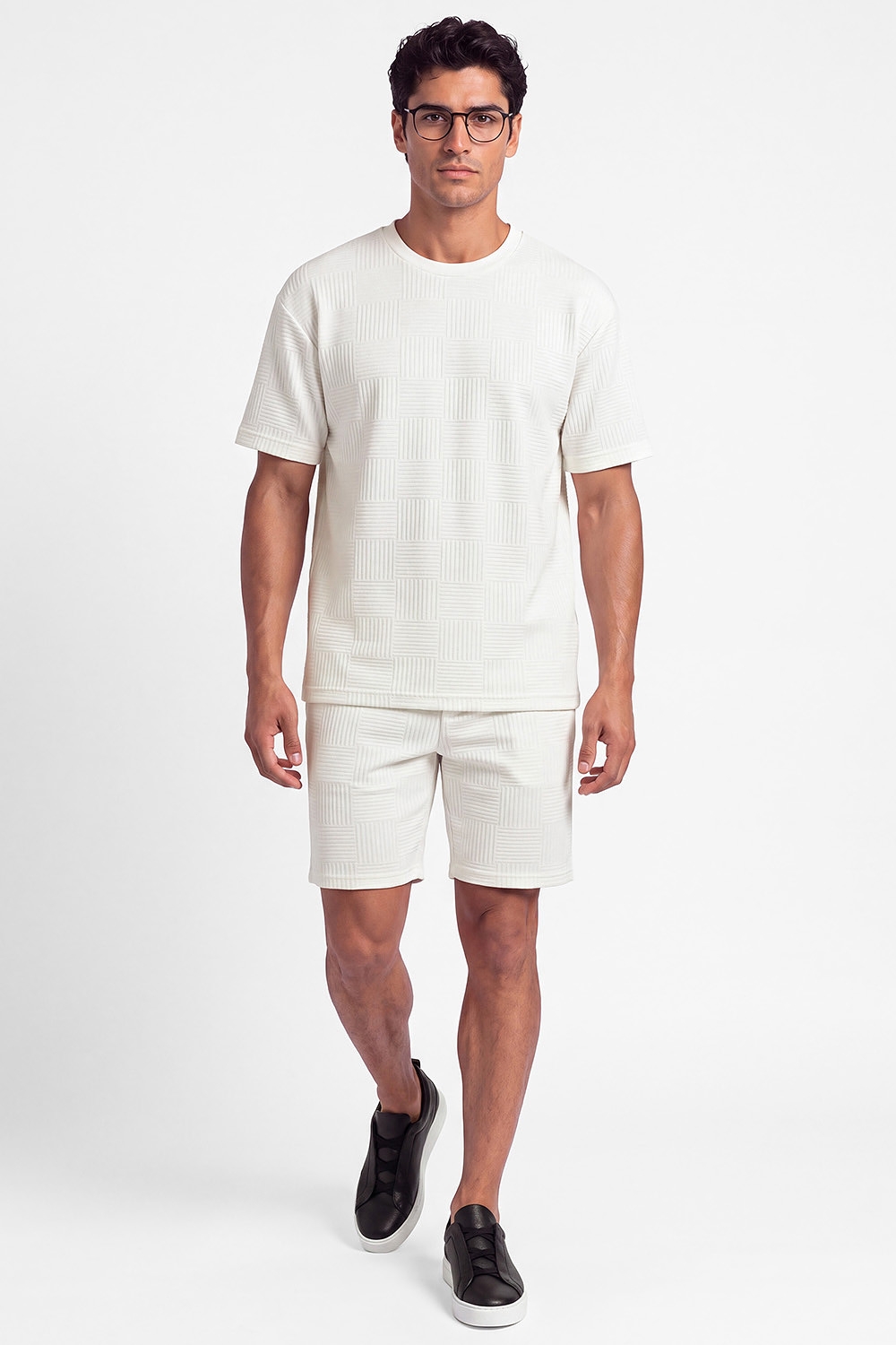 Pantaloni scurti oversize albi 0