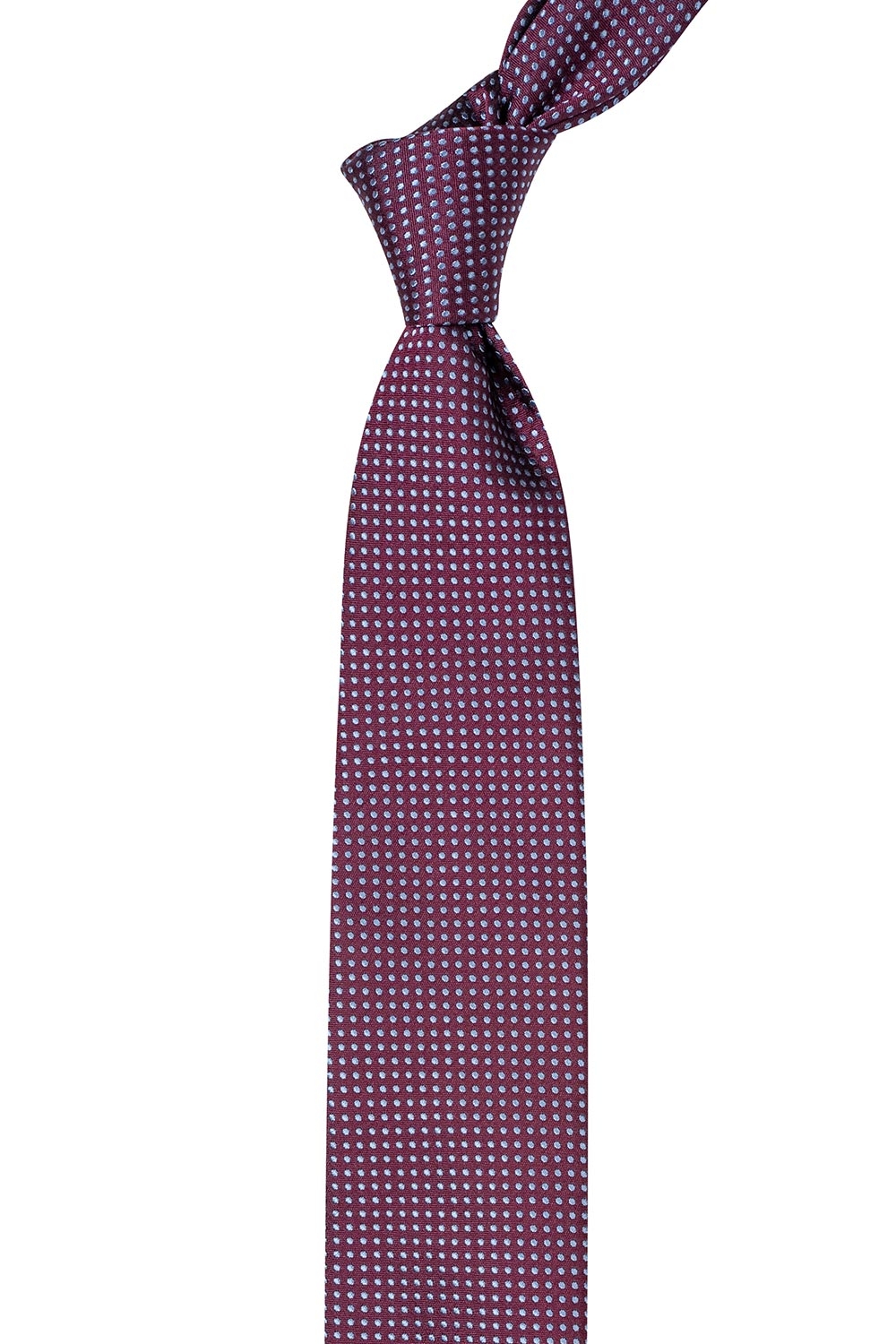 Cravata matase tesuta grena print geometric 1