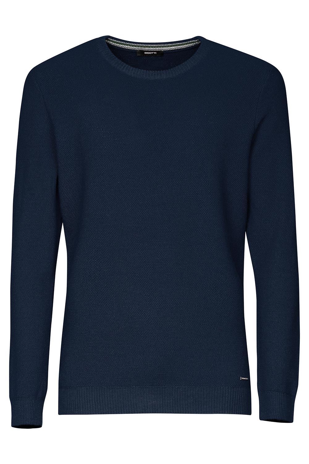 Pulover slim bleumarin guler rotund 0