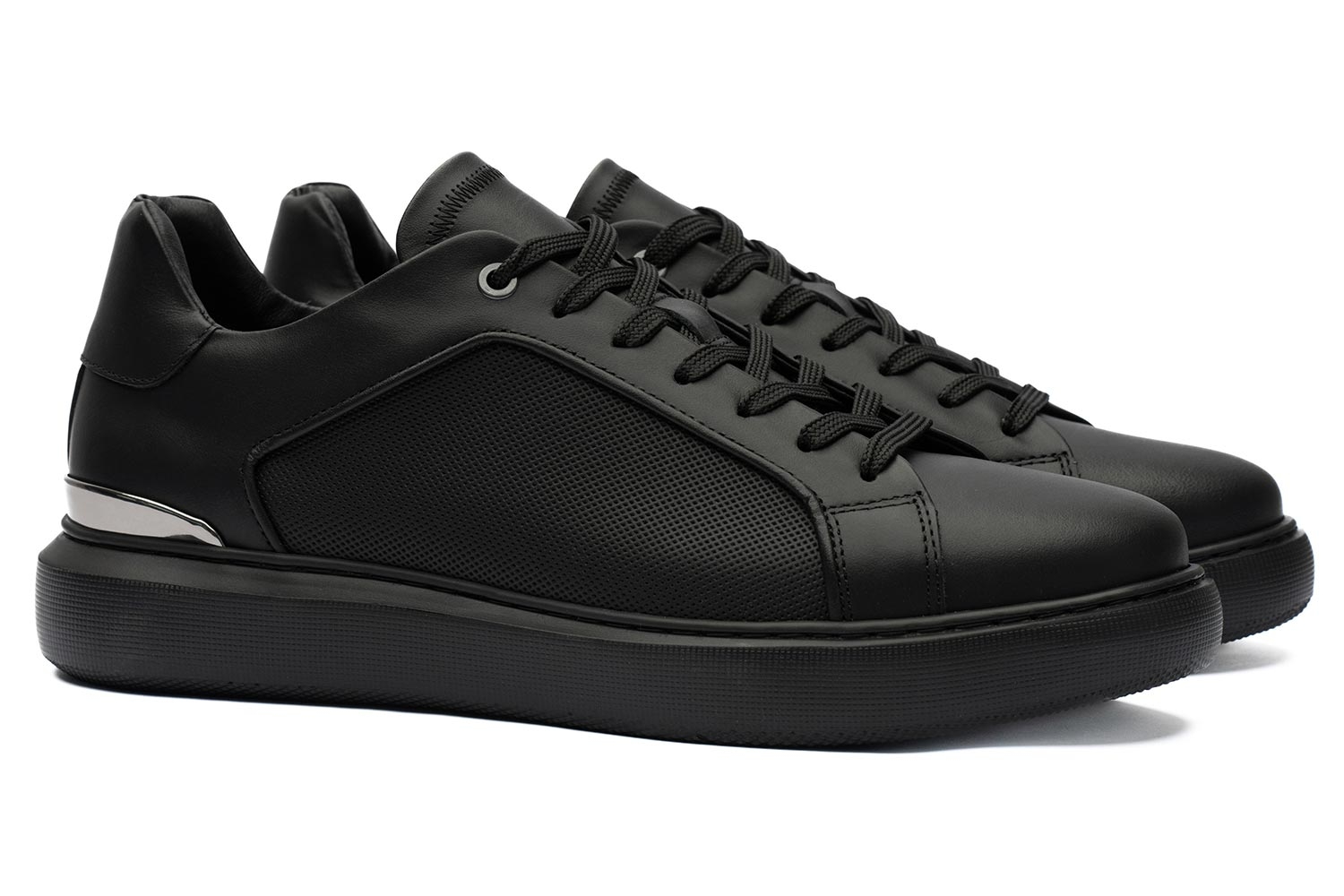 Black genuine leather shoes 0