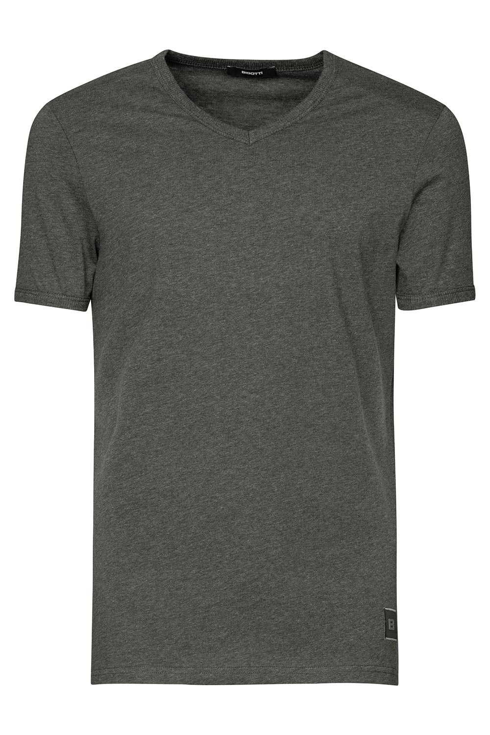 Tricou slim gri guler in v 0