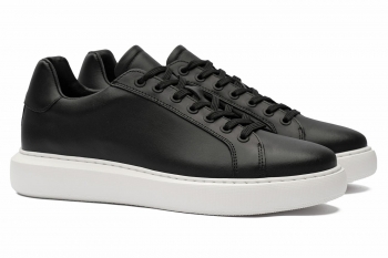 Black genuine leather shoes