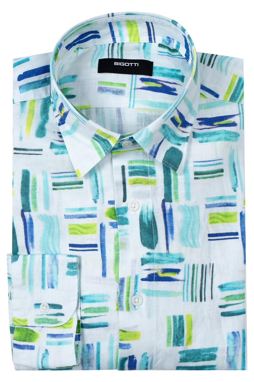 Camasa din in shaped alba print geometric 0