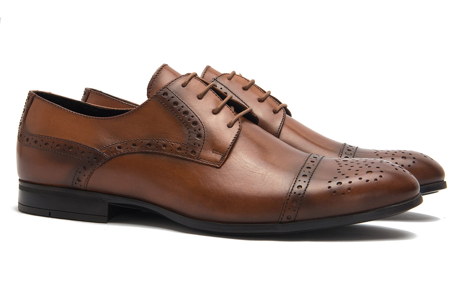 Brown genuine leather shoes 0