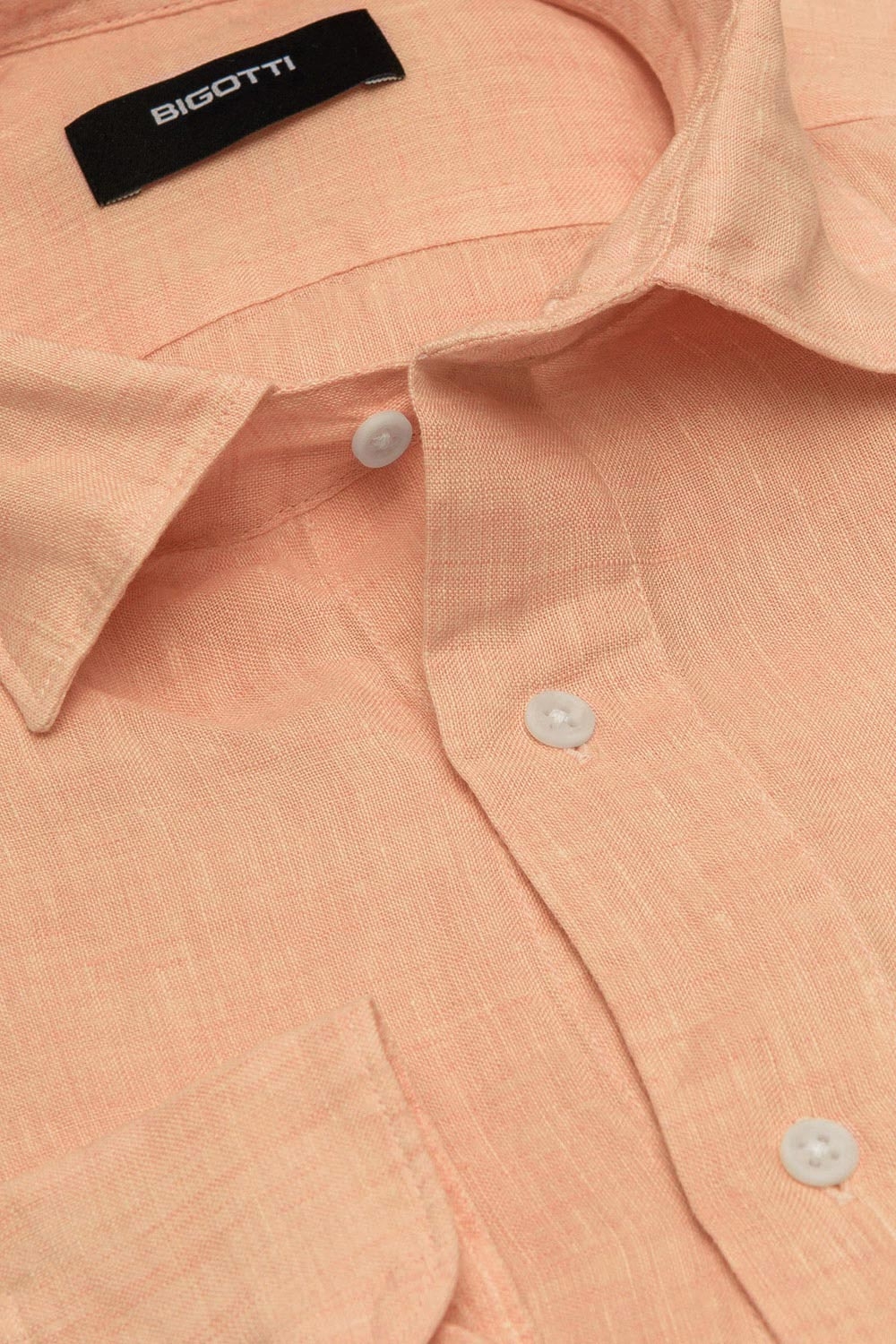 Camasa din in shaped oranj uni 1