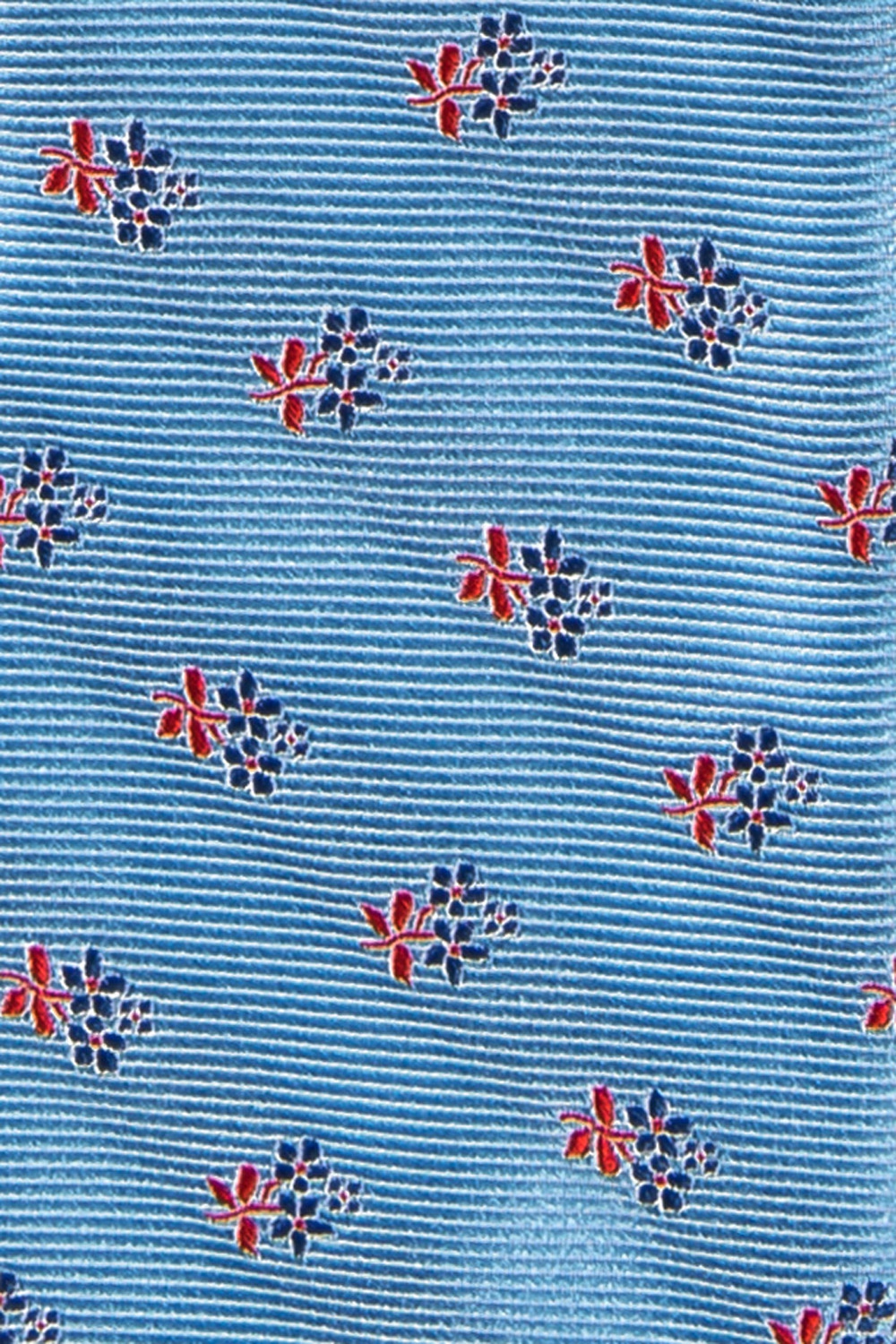 Cravata poliester bleu print floral 1