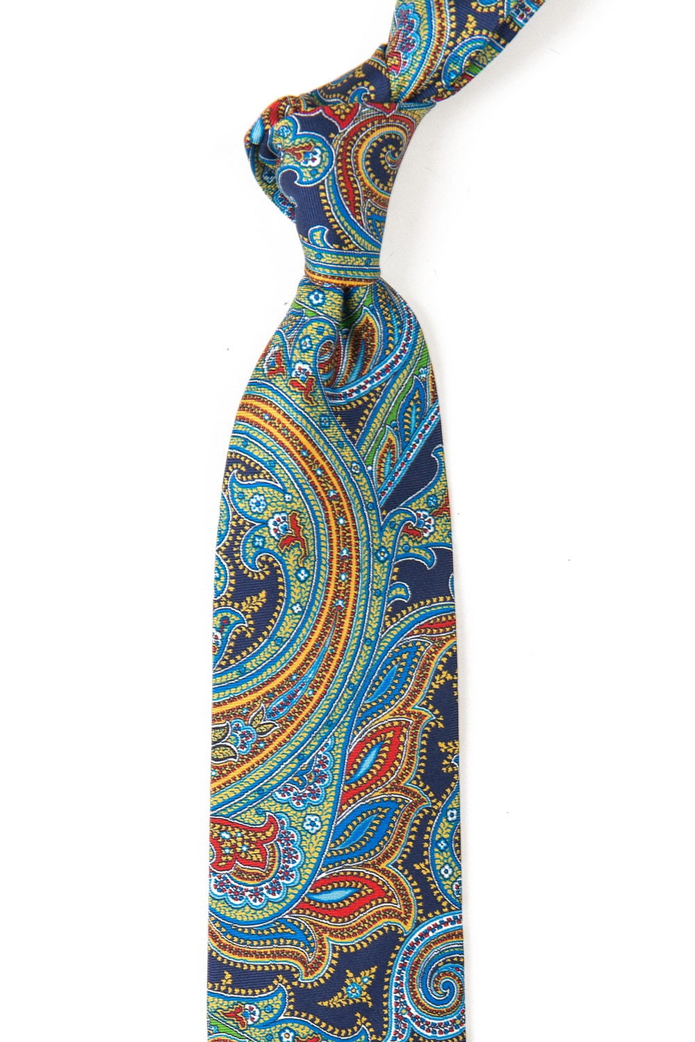 Cravata matase tesuta bleumarin print floral 1