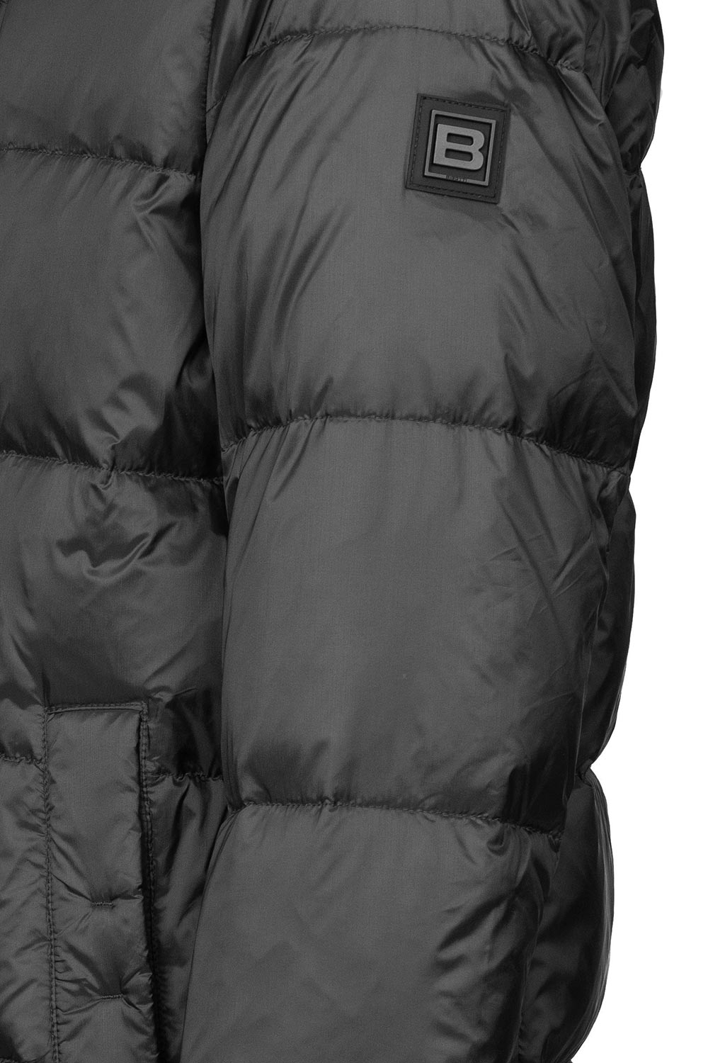 Jacheta slim neagra uni cu puf 2