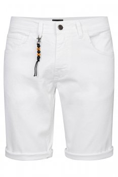 Pantaloni scurti slim albi uni
