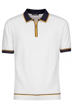 Tricou polo slim alb uni