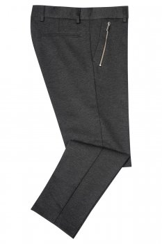 Slim body grey plain trousers