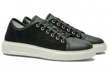 Black suede & nappa leather shoes
