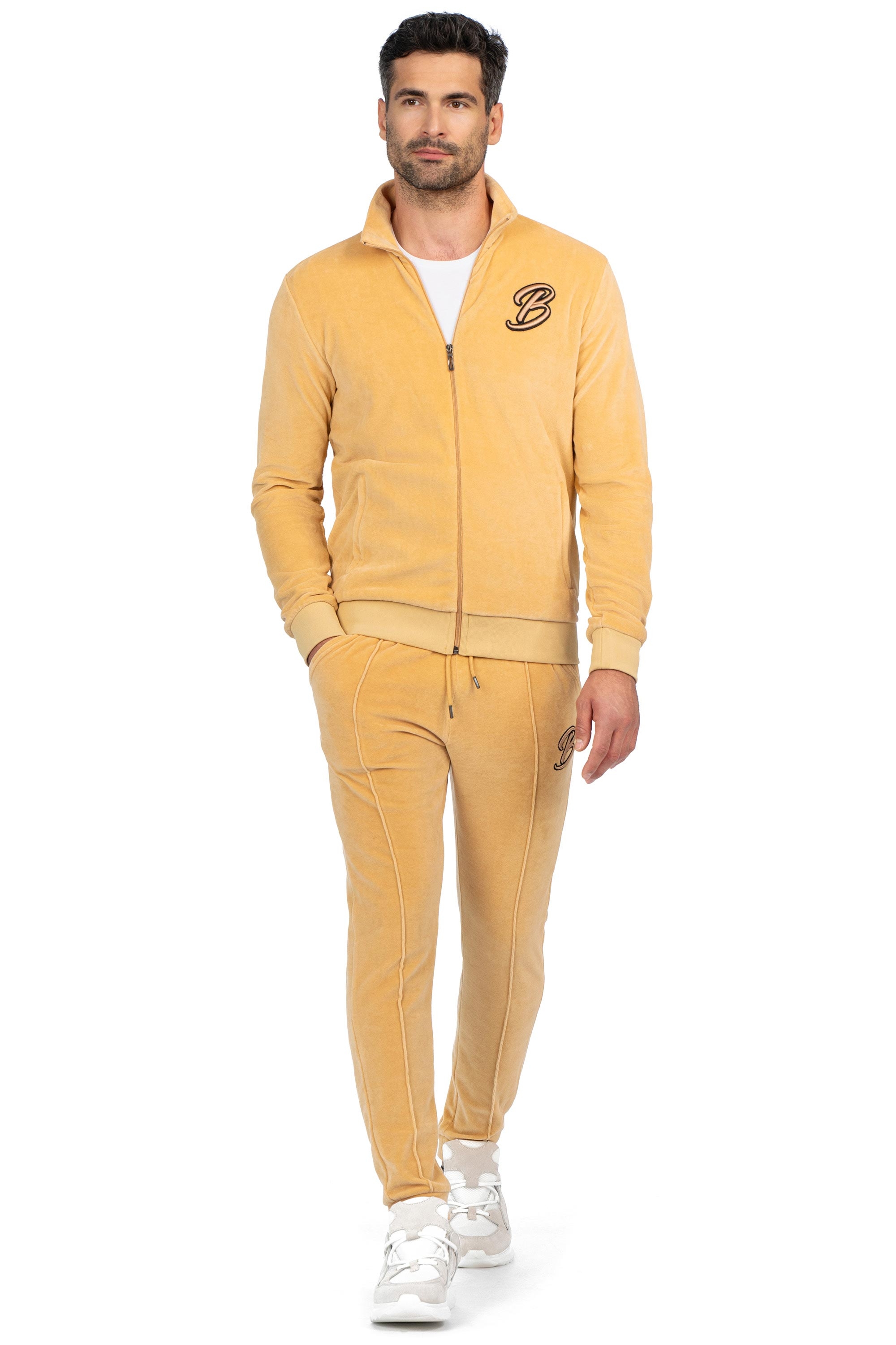 Pantaloni trening slim bej uni 0