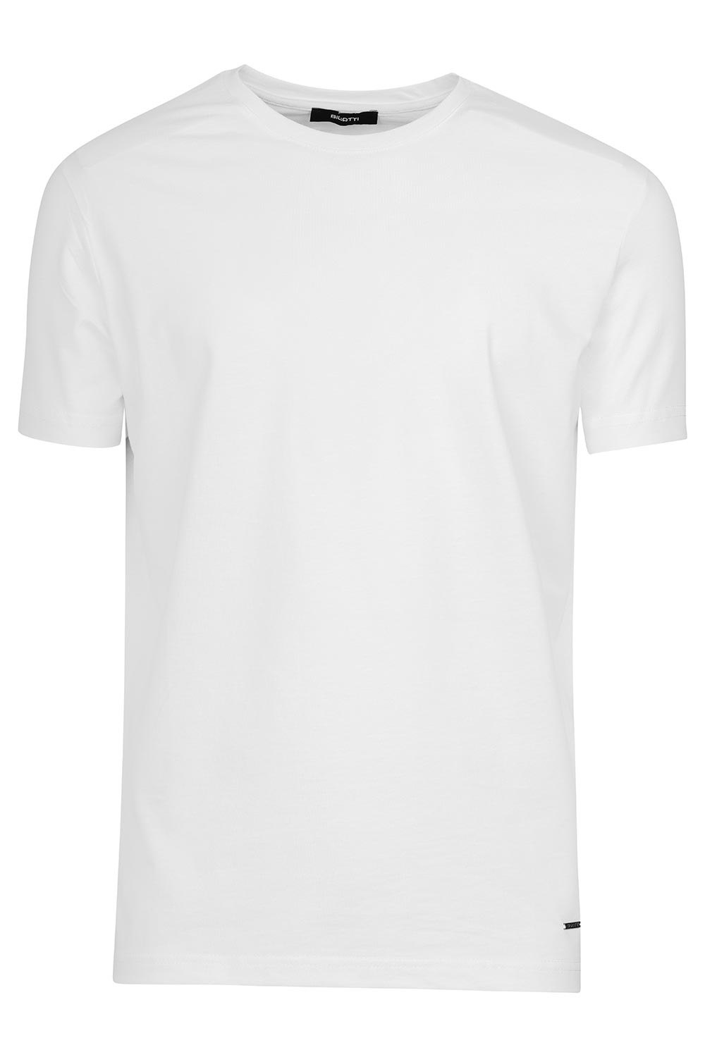 Tricou regular alb guler rotund 0