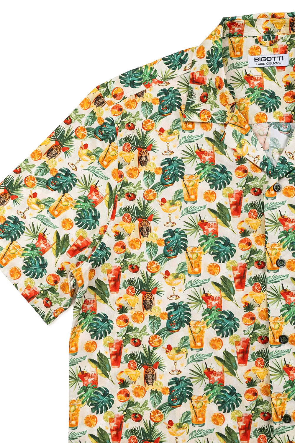 Camasa maneca scurta hawaii verde print 1