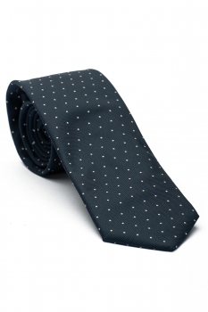 Cravata poliester tesut bleumarin print geometric