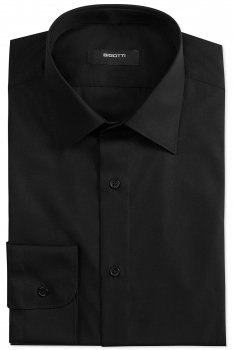 Shaped black plain shirt