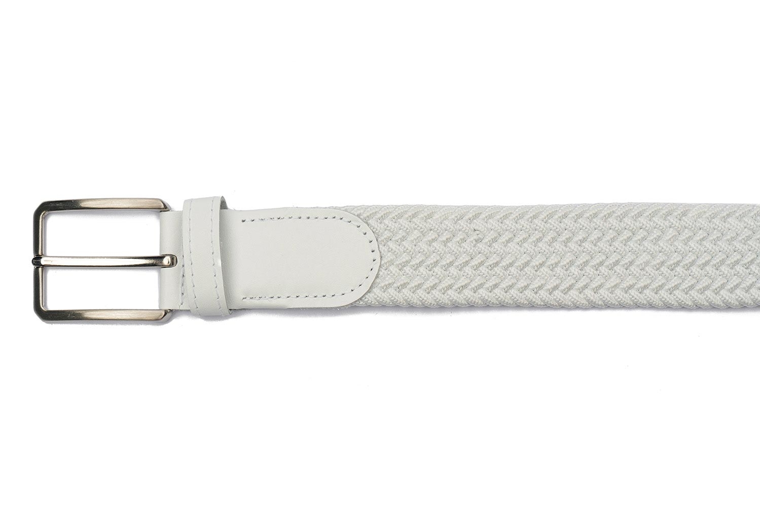 Belt white textil elastic,piele 1